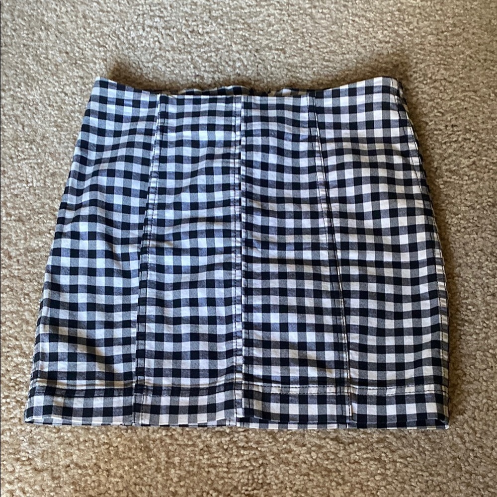 Free People black and white gingham skirt size 0